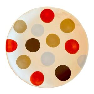 Round Platter Perfectly Polka Dots by At Home America 12" Round Serving Platter